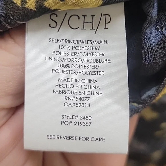 Cabi Floral V Neck Chiffon Sheer Layered size S - Picture 9 of 10